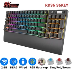 RK ROYAL KLUDGE RK96 Wireless Bluetooth Mechanical Keyboard 96 Keys RGB Tri-Mode BT5.0/2.4G/USB Hot-swappable Gamer Keyboard