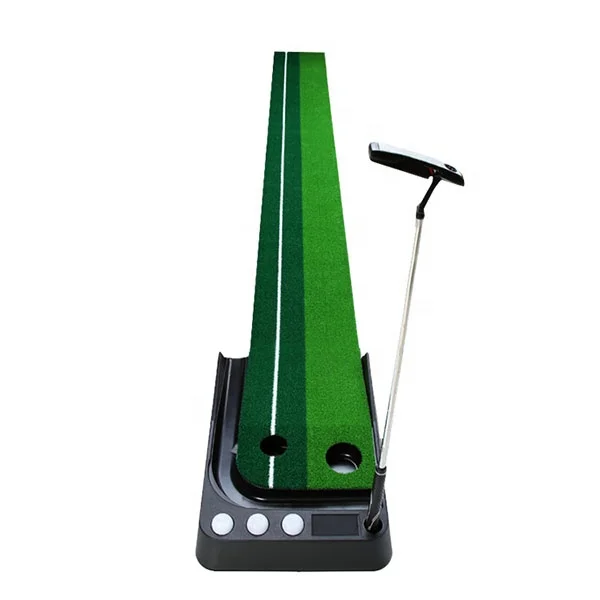 Vastup GPMA325 New Version Portable Indoor Golf Putter Trainer Auto Return Fairway Design Baffles Two White Lines Regular Flex