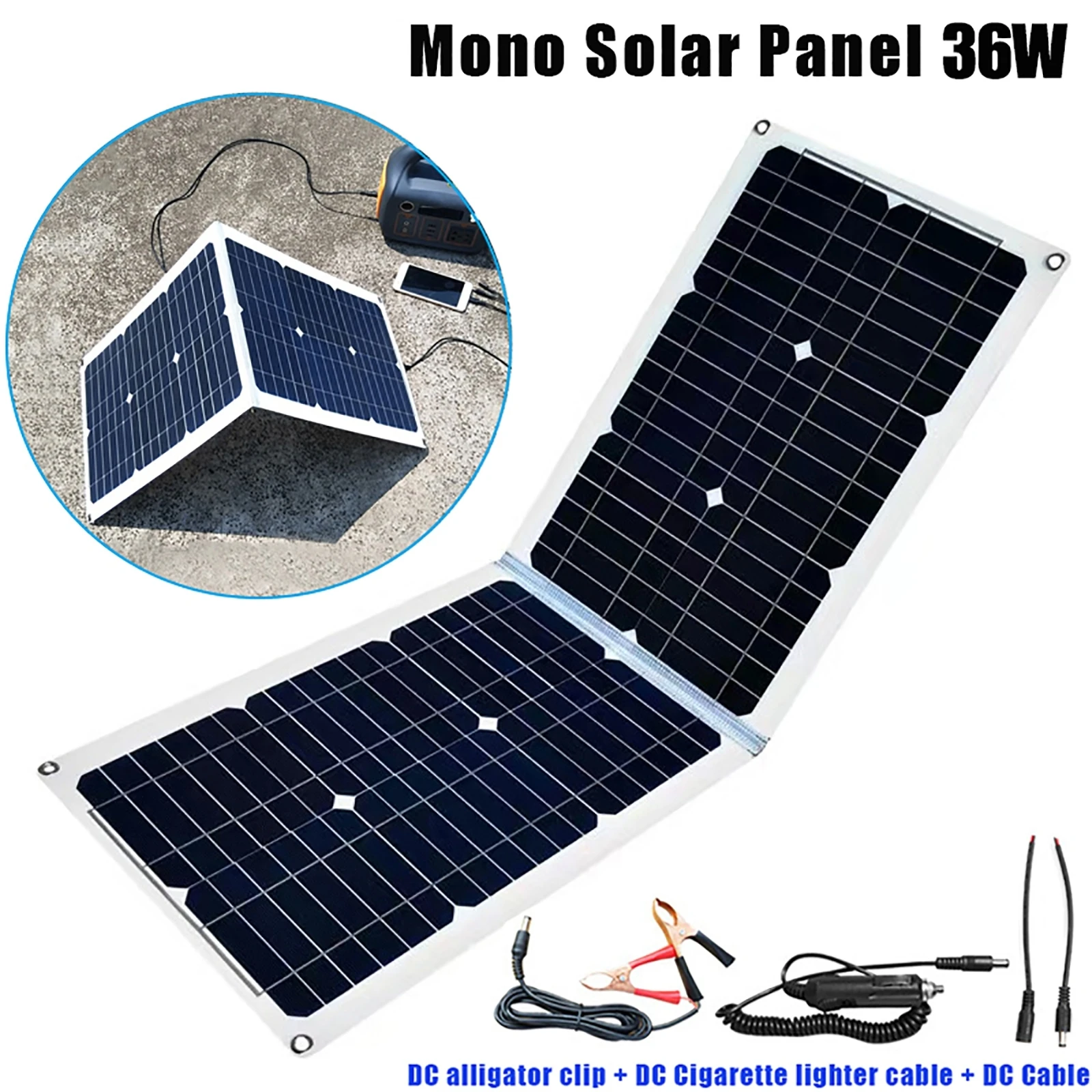Solar Power Generation System4000W Power Inverter LCD Display 36W 18V Solar Panel Dual USB 30A Solar Controller Set 12V to 220V
