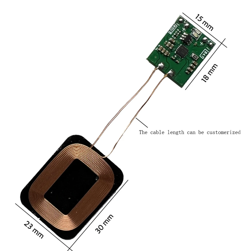 Taidacent 3.7V 4.2V akumulator litowo-jonowy bezprzewodowy Bank mocy ładowania Mini bezprzewodowy odbiornik ładowania 5W bezprzewodowa ładowarka Qi