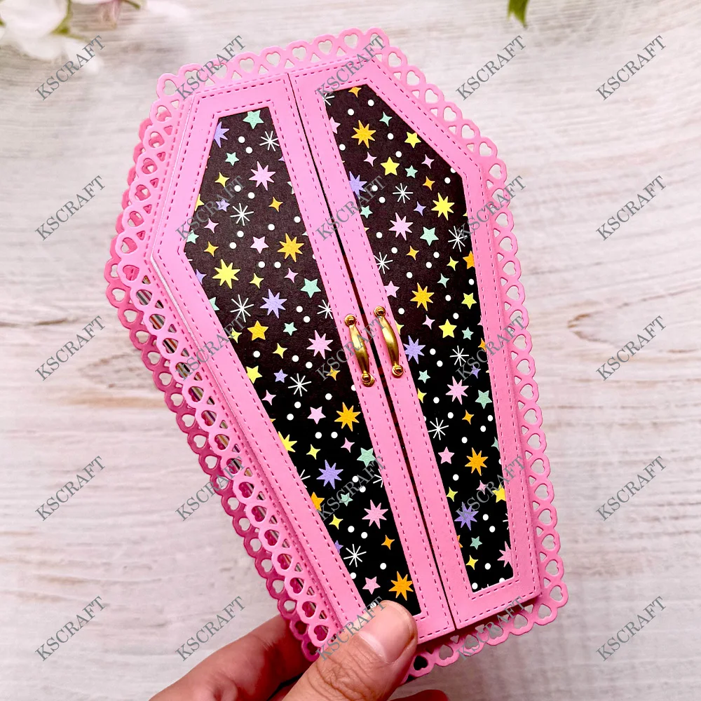 KSCRAFT Coffin Purse Box Cutting Dies Stencils for DIY Scrapbooking Decorative Embossing DIY Paper Cards