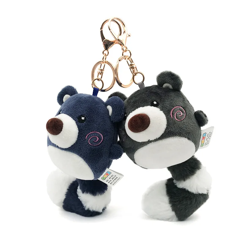 15CM 1 pz cartone animato orsetto dalla coda strana bambola di pezza portachiavi carino piccolo animale peluche ciondolo borsa da scuola zaino decorazione regalo