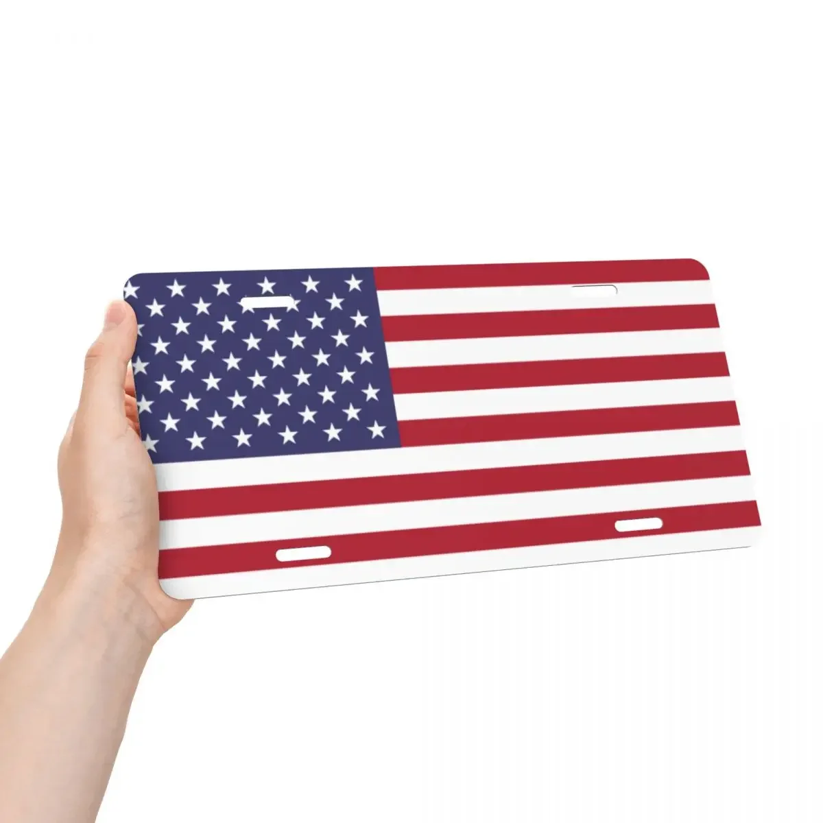 Flag Of The United States License Plate American USA Decorative Car Front License Plate Cover Aluminum Vanity Tag 12 X 6 Inch