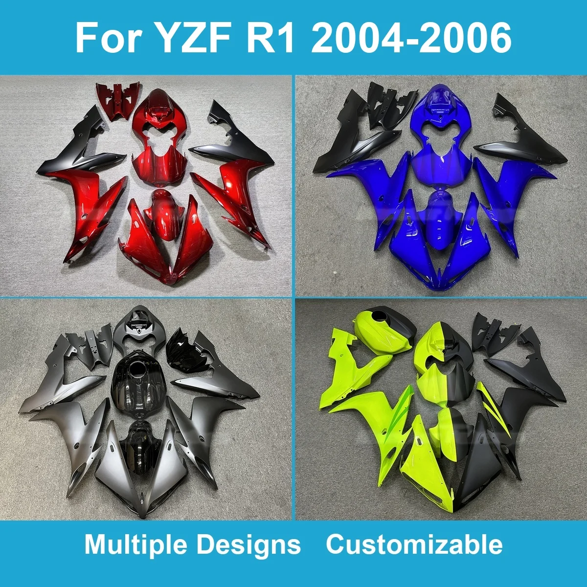 Injection Molded Fairings for YZF-R1 2004 2005 2006 5VY Complete ABS Body Work Kit Parts Casing Cowl Panels