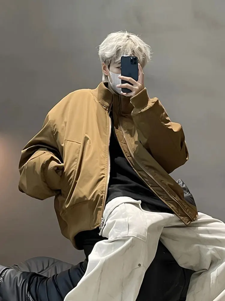 

Browan ort Pilot Jaet Cotton American High Street Men's Winter Coat Thiened Baseball orm Loose Fit Youth Trend