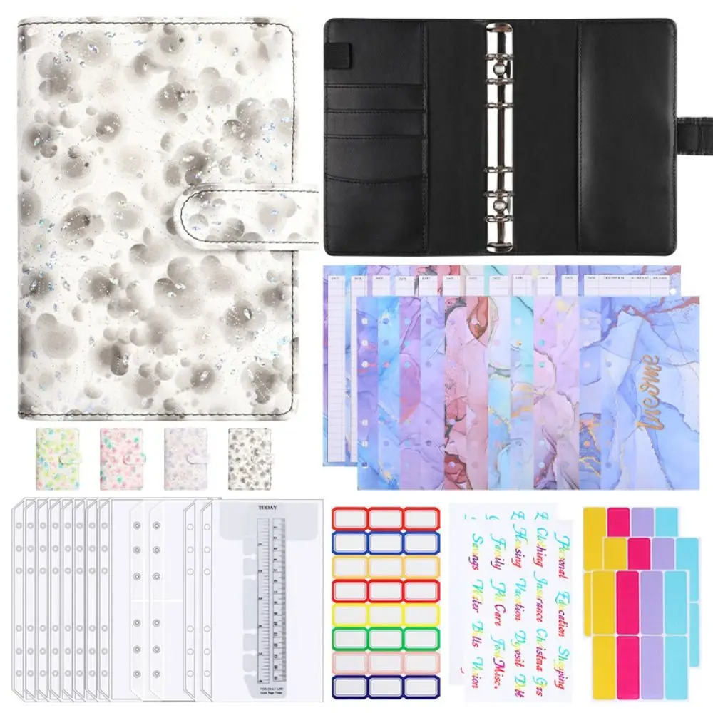 

Financial Management A6 Budget Ring Binders Set Daily Weekly Planner Habit Cultivation Bill Organizer Money Saving Multi Pockets