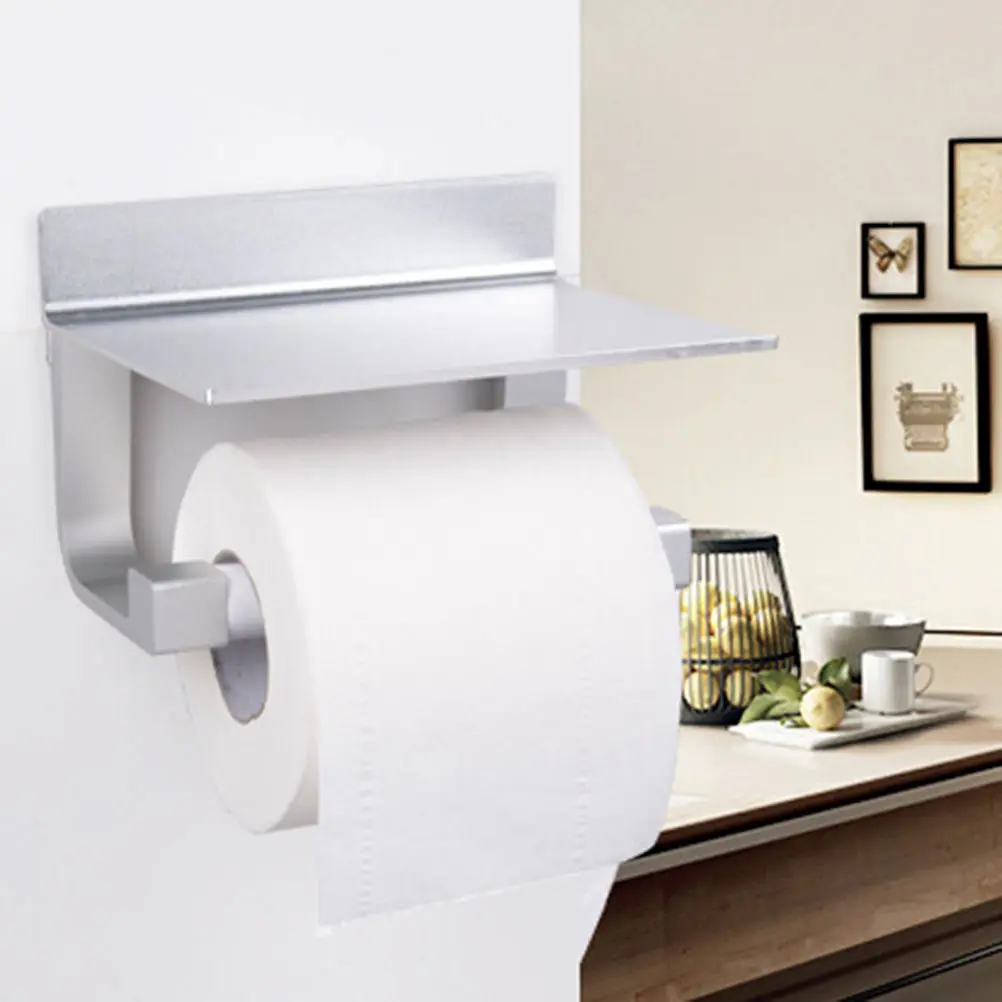 

Punch Free Space Aluminum Paper Towel Rack for Bathroom Living Room Hotel Bedroom TV Table Tissue Holder Napkins Organizer