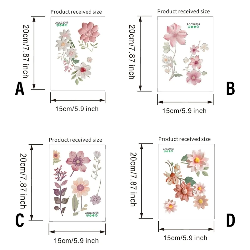 E15D Lively Flower Wall Switches Sticker Elevates Interiors Decoration PVC Decal Durability for Renters and Homemakers