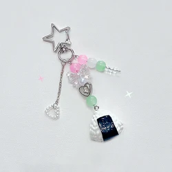 Kawaii onigiri keychain dango bag charm Japanese 2000s style