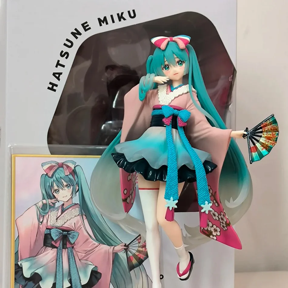 Figura de Anime de 18 cm de Hatsune Miku de la Serie Neo Tokyo con Kimono, Modelo Coleccionable, Decoración, Regalo Kawaii para Niños
