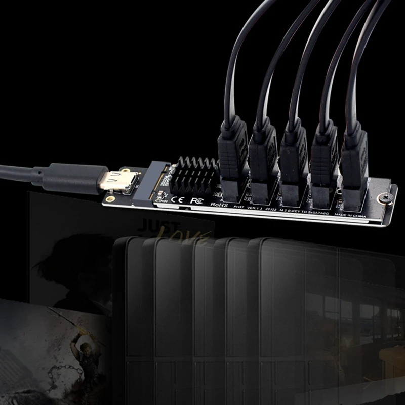 Adaptador de TYPE-C a SATA3.0, tarjeta Convertidora de 5 puertos, 6Gbps, USB10G, JM575 + JMS580, para SATA, SSD, HDD, expansión