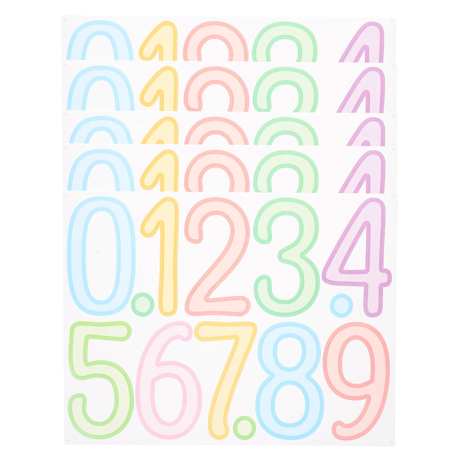 5 Sheets Digital Stickers Vibrant Colors Selfadhesive Mailbox Address Signs Exterior Numbers for Outside Use