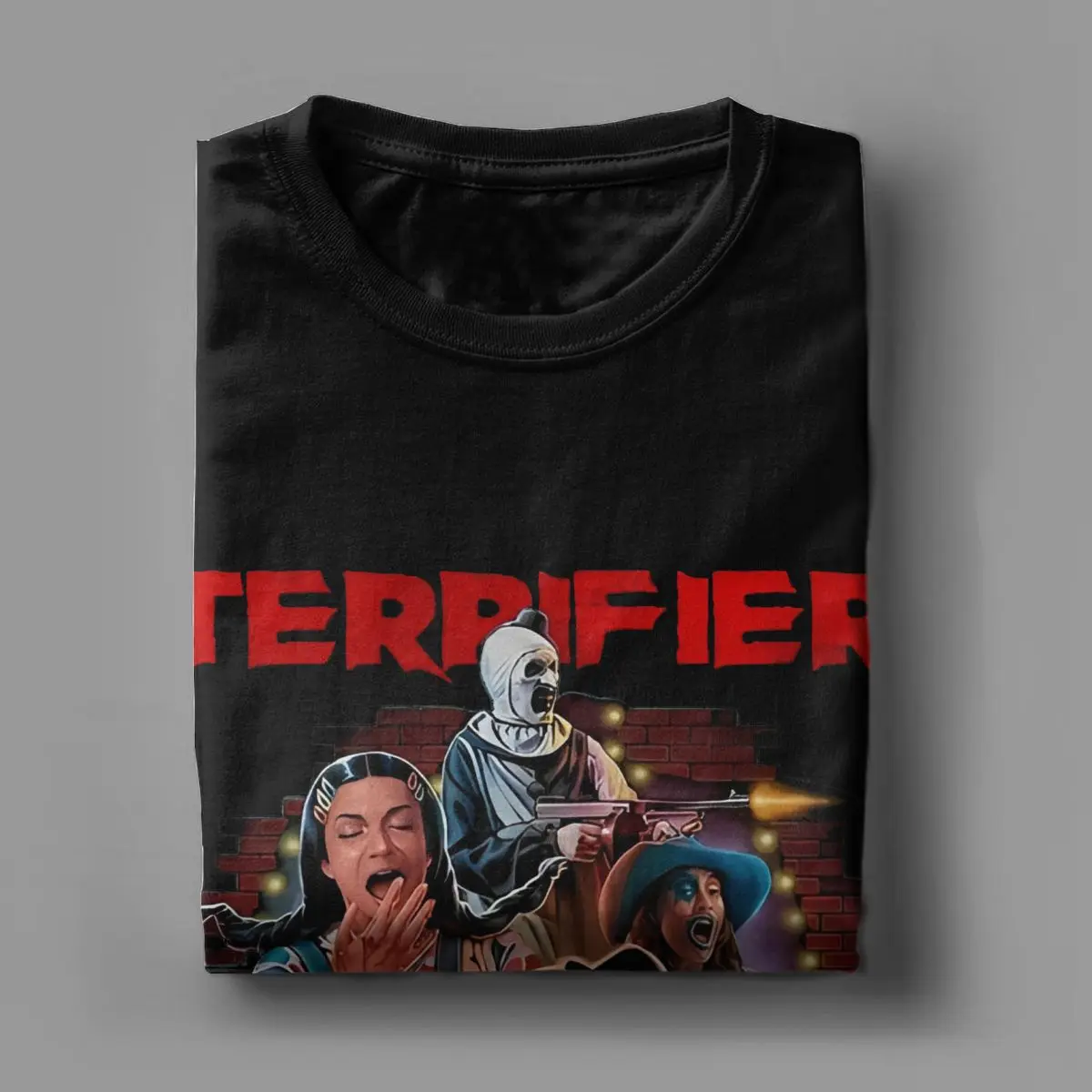 Terrifier 3 Killer Santa Clown T-Shirt dla mężczyzn Halloween Vintage Pure Cotton Tee Shirt Crewneck Short Sleeve T Shirts Odzież