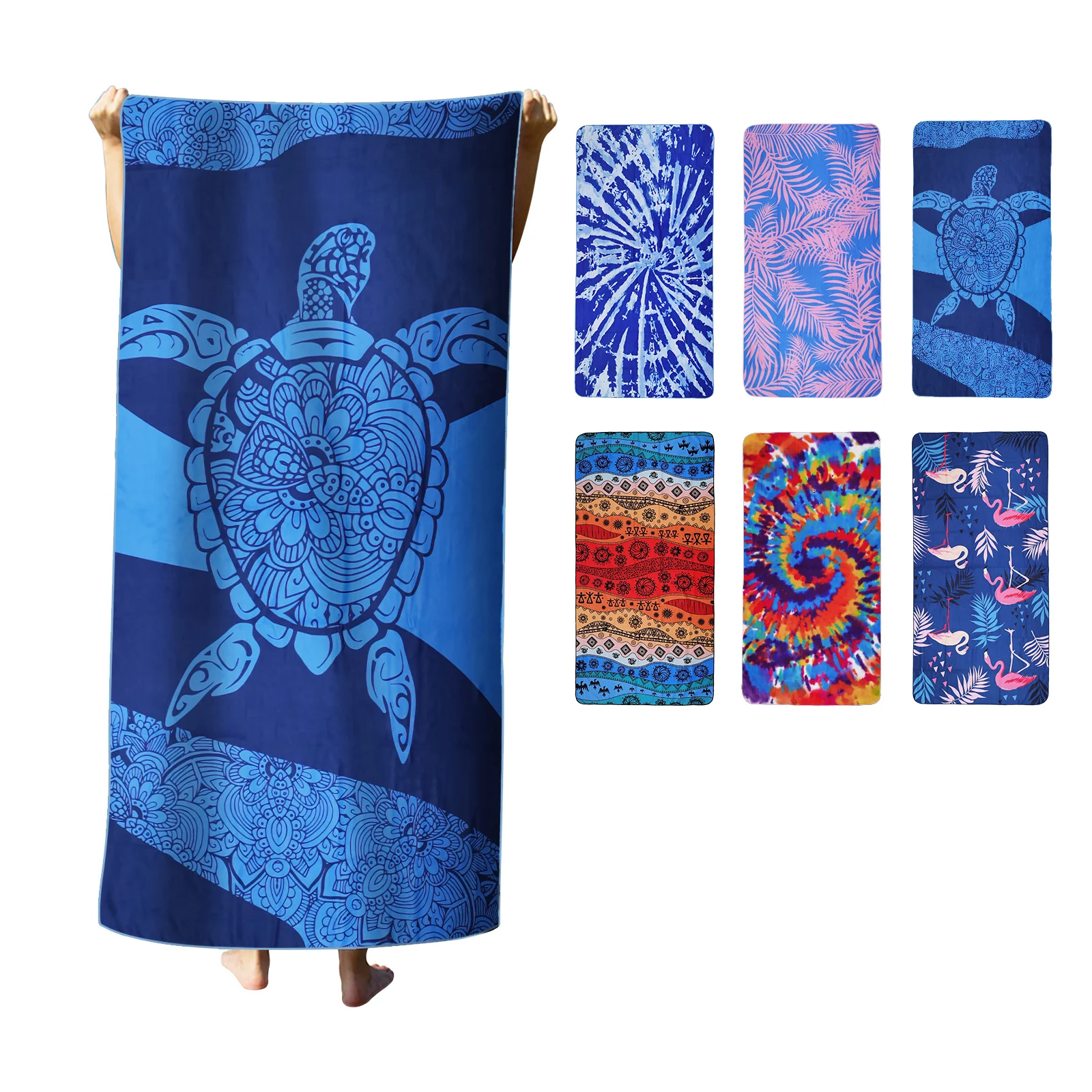 

Одеяло из микрофибры, быстросохнущие пляжные полотенца, большое полотенце с принтом 35*71 дюймов, супервпитывающее полотенце для бассейна, одеяло