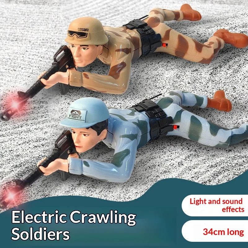 

Electric Crawling Camouflage Soldier Toy With Gun Sound And Light Effects PUBG Style Viral Toy For Boys Girls Kids