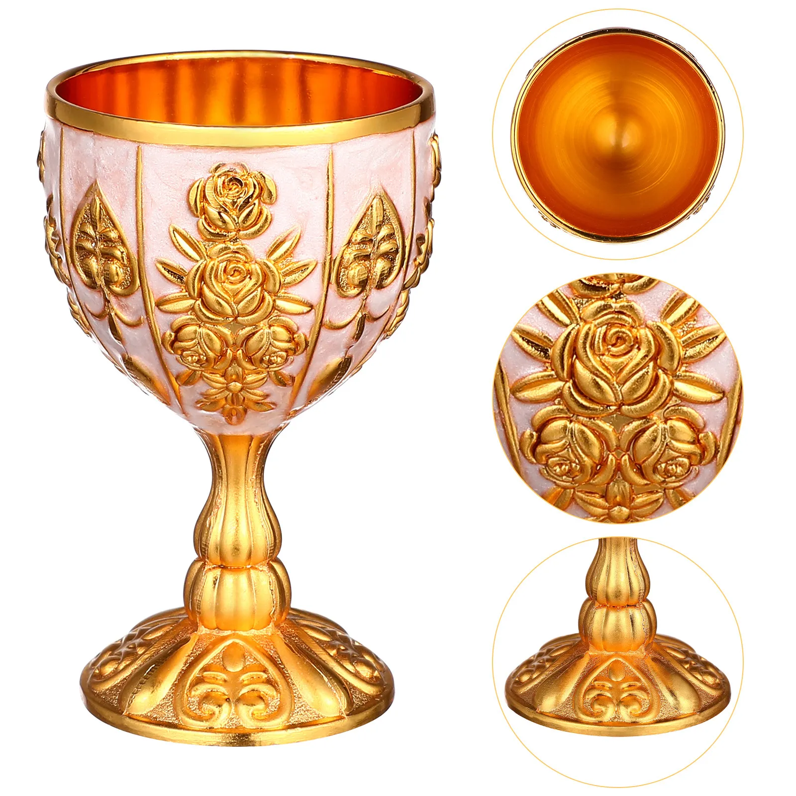 Retro Wine Cup Exquisite European Zinc Alloy High end Glass Creative Cocktail Pumpkin Shaped Anti slip Home Decor Practical
