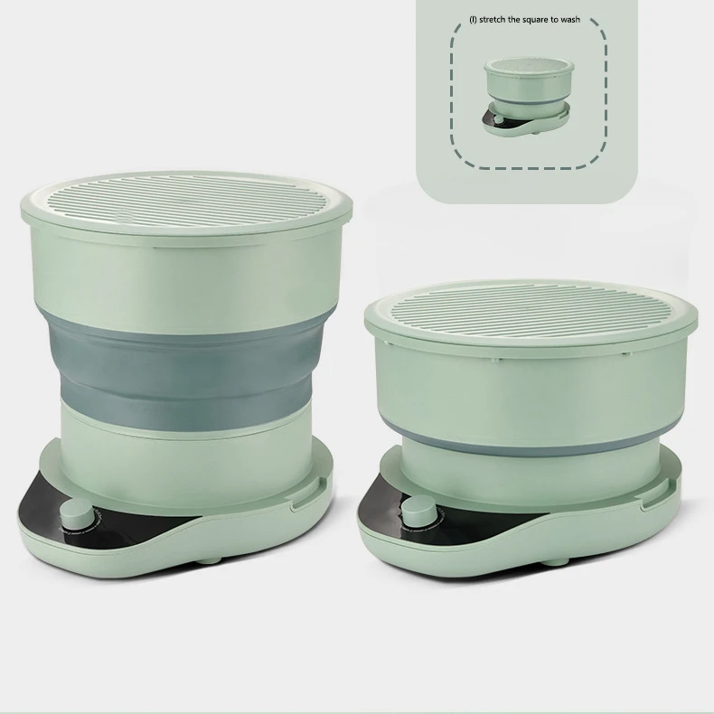 เครื่องซักผ้ามินิพับได้ในถังขนาดเล็ก AC110-240V สำหรับทารกเครื่องซักผ้าบรรจุน้ำได้ในครัวเรือนพลาสติกไฟฟ้าขนาด4กก.