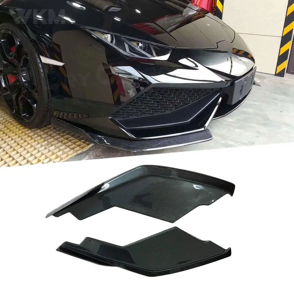 2PCS Front Bumper Lip Splitters Apron Carbon Fiber for Lamborghini Huracan LP600 LP610 Coupe 2014-2017 D Style Car Styling