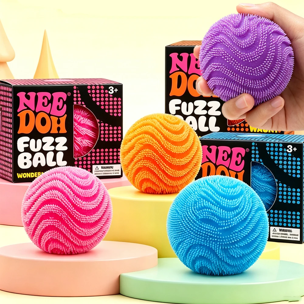 Nee Doh Maltose Fuzz Ball Blind Box Serie, weicher Plüsch-Squishy-Ball, Desktop-Dekoration, Stressabbau-Fidget-Spielzeug