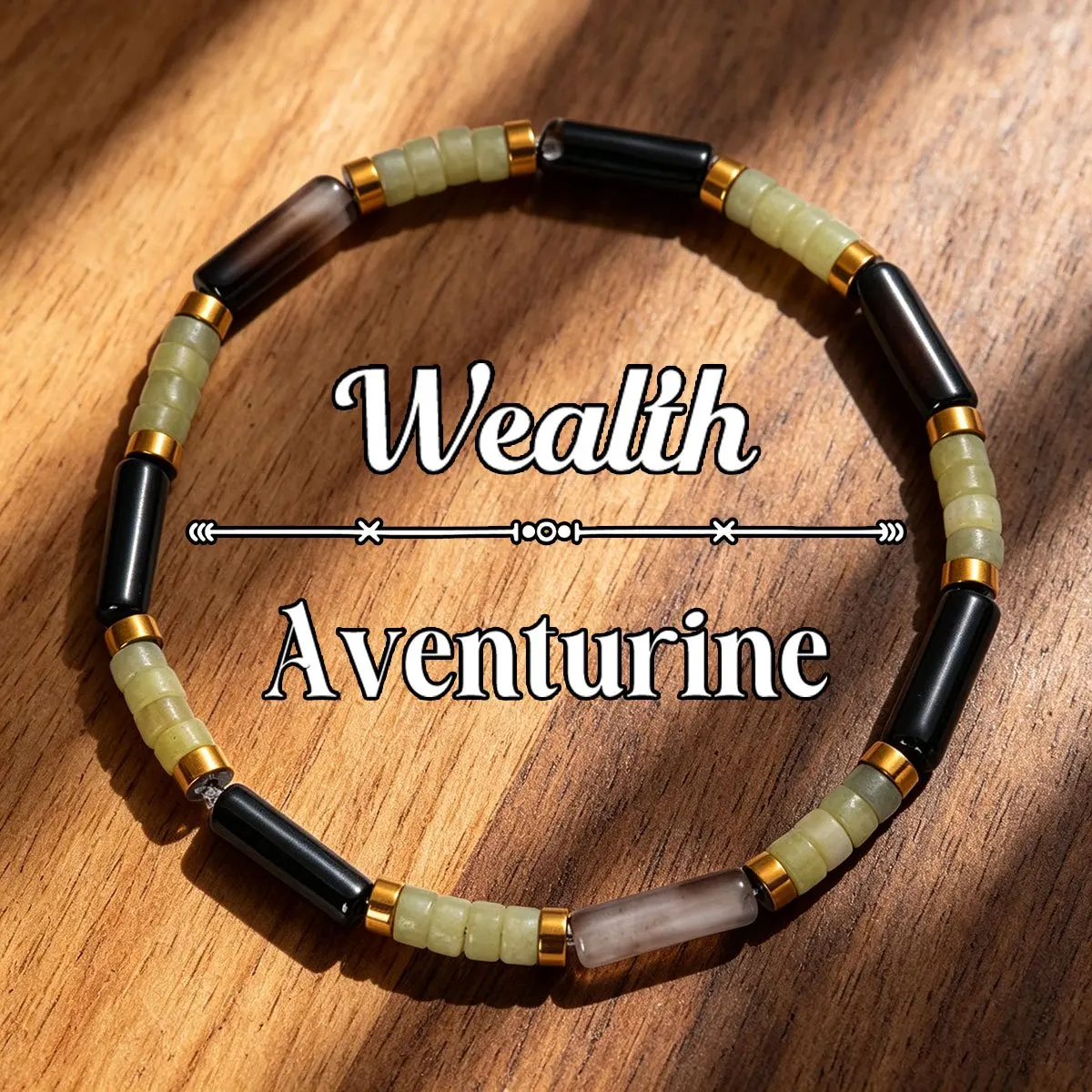Extremely simple style green Dongling pill shaped bead bracelet, handmade elastic wealth attracting jewelry, unisex jewelry gift