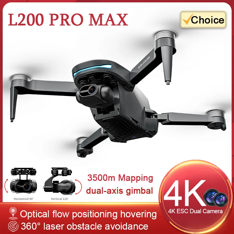 L200PRO MAX 드론 전문 4k ESC 카메라, GPS 리턴 5G RC 브러시리스 360 ° 레이저 장애물 회피 FPV 쿼드콥터