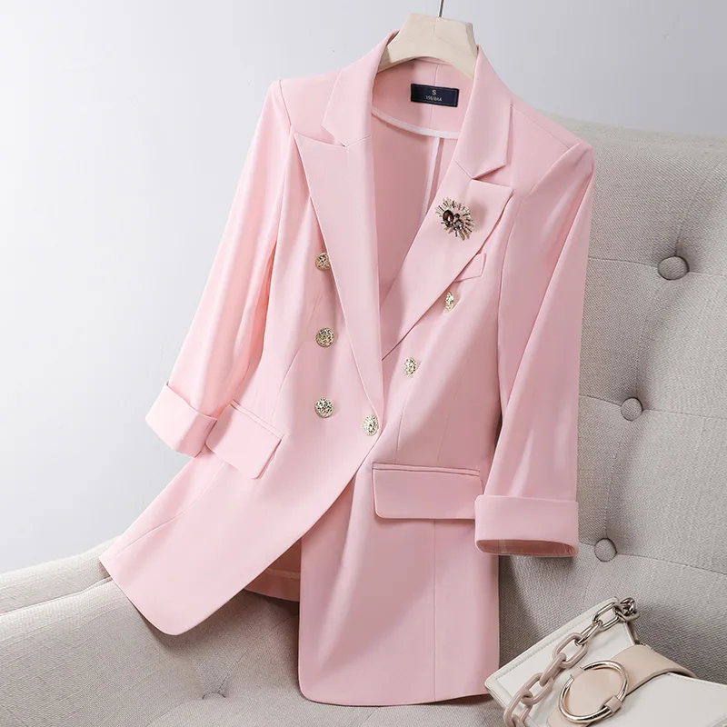 Office Lady Summer New Blazer Pants Suits 2 Piece Matching Set Women Conjunto Para Mujeres Work Wear Trousers Suits White Outfit