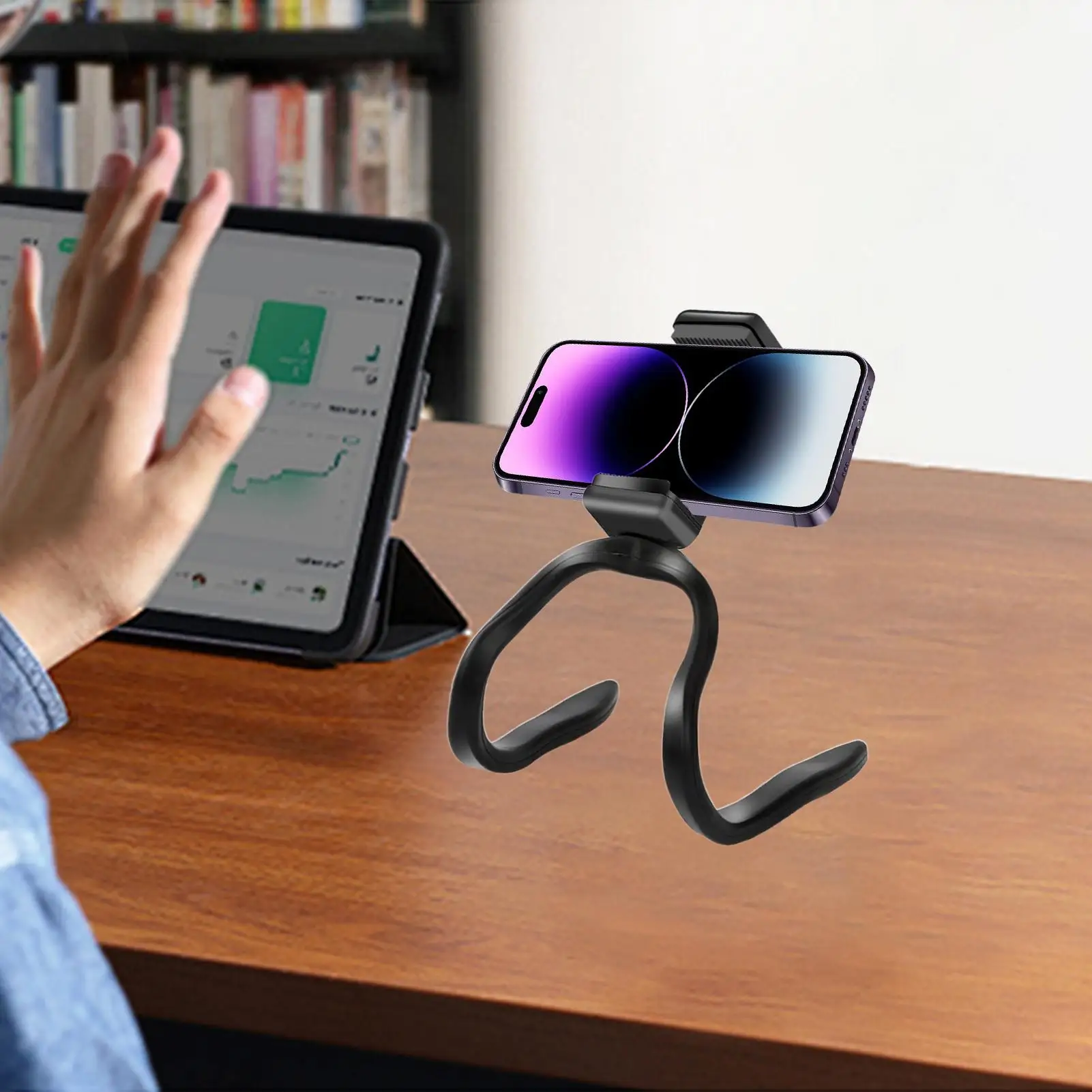 

Держатель для телефона на беговой дорожке, вращение на 360 градусов, складная подставка для планшета, гибкая подставка для телефона на беговой дорожке, универсальная опорная рамка для спортзала