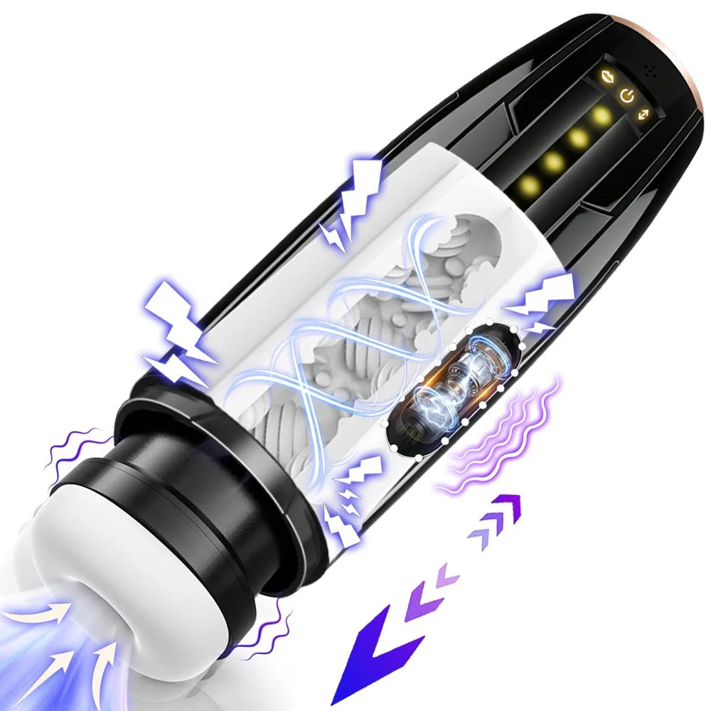 Automatic Male Masturbator Cup Vibrating Telescopic Sucking Pocket Pussy Blowjob Masturbation Sex Toy For Men Adult Supplies