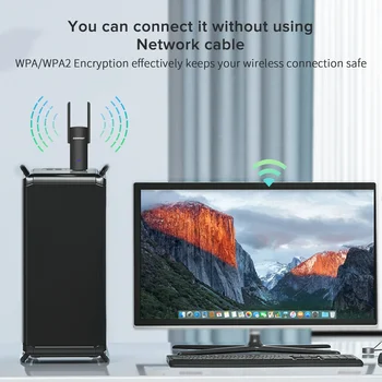 COMFAST 1300Mbps USB Wifi Adaptörü, Sürücü Gerektirmeyen 2.4G/5.8G Ağ Kartı, 2*2dBi Antenli Wi-Fi Dongle BT5.3 Wi-Fi Alıcısı (PC için) 10 best sales Wifi android - №10