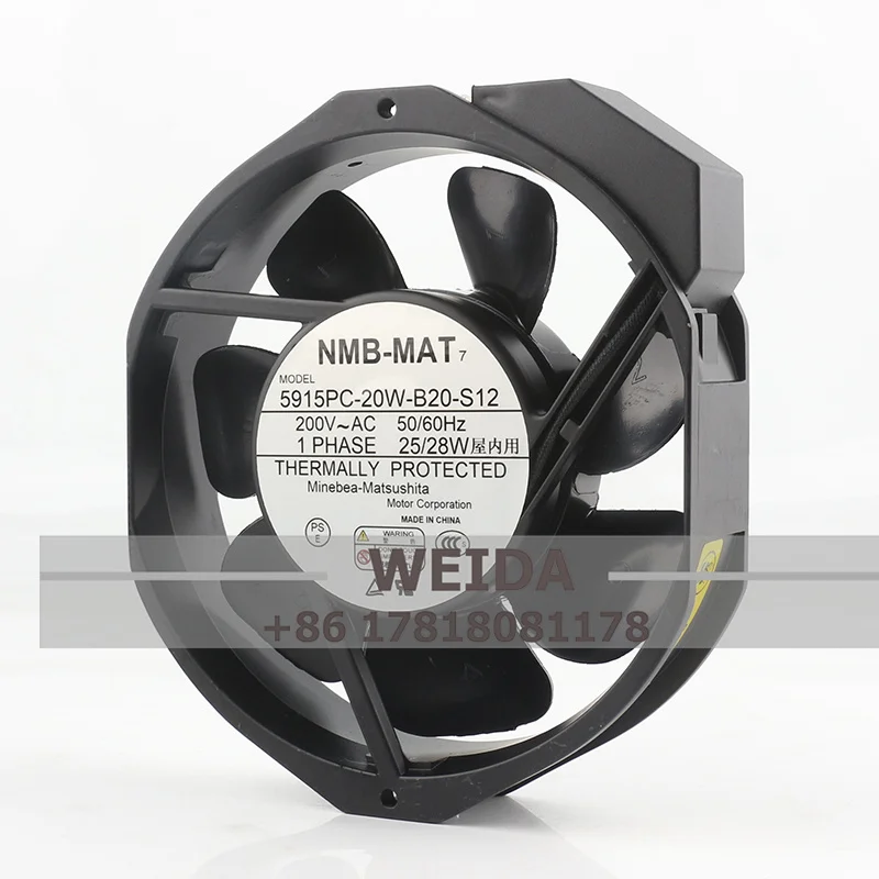Original NMB 220 V 230 V AC 200 V 25/28 W DC EC 17238 172X150X38 MM 17 CM Ganzmetall-hitzebeständiger 5915PC-20W-B20-S12 Lüfter
