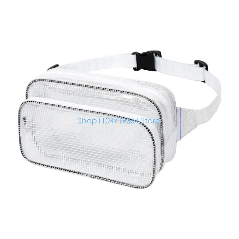 0XLD Multipurpose PVC Anti Dust Transparent Waist Adjustable Belt Bag For Outdoor Activity Travel Storage