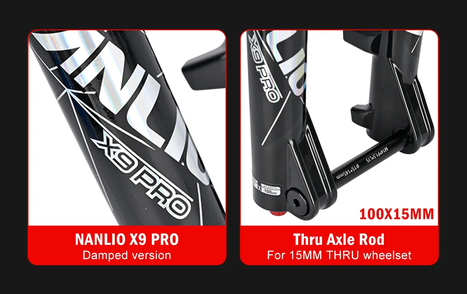Nanlio X9 Pro MTB Air Suspension Fork 34mm 140/160mm Travel 26/27.5/29 Inch 100x9 100x15 Damping Rebound Bike Fork