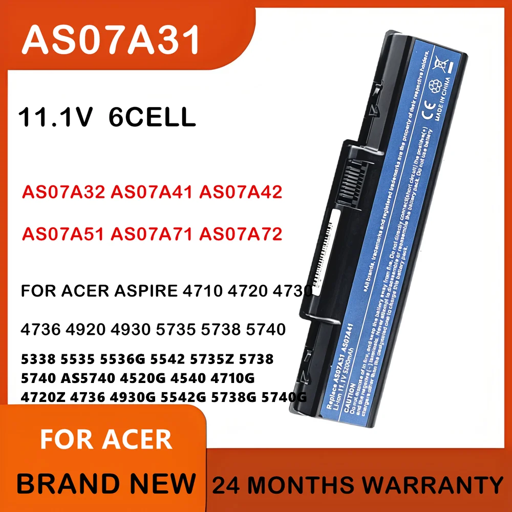 Laptop Battery For Acer Aspire 5338 5535 5536G 5542 5735Z 5738 5740 AS5740 4520G 4540 4710G 4720Z 4736 4930G 5542G 5738G 5740G