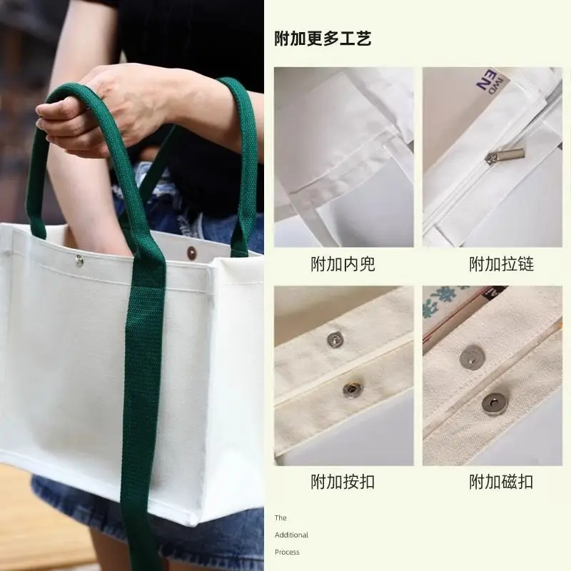 Canvas Tote bag custom printed logo bag thickened three-dimensional canvas bag wholesale custom shopping bag custom