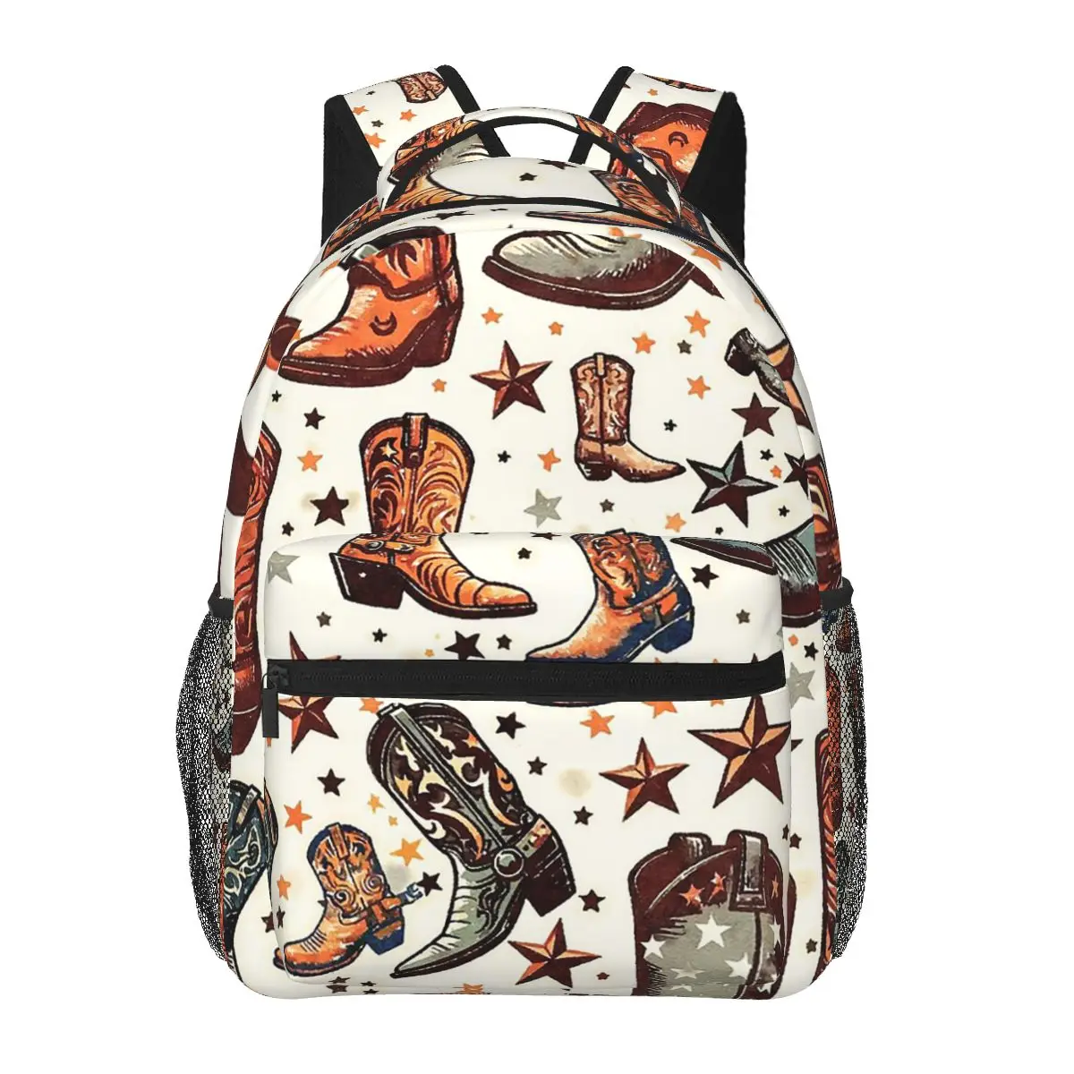 

Cartoon Cowboy Denim Boot Pattern Student Backpack School Bag Hiking Travel Daypack for Boys Girls Fashion Bookbag Shoulder Bags