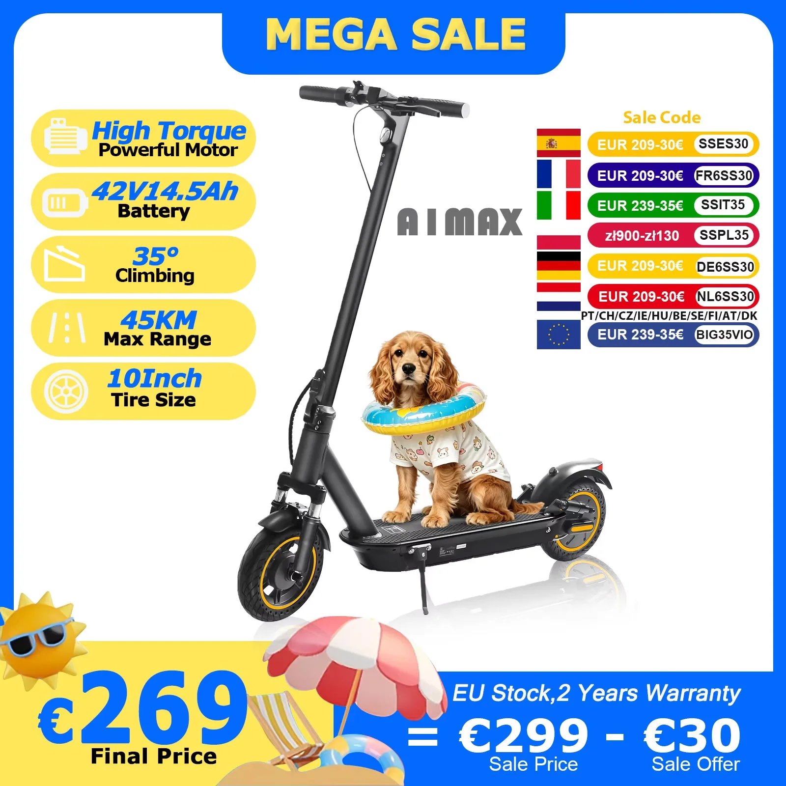 AOVOPRO TX01 Elektroroller Leistungsstarker Motor Hohe Geschwindigkeit 45KM Reichweite 42V14.5AH 10-Zoll-Luftreifen Hochkapazitätsbatterie Smart Faltbar A1MAX ESMAX AOVOPRO E-Scooter
