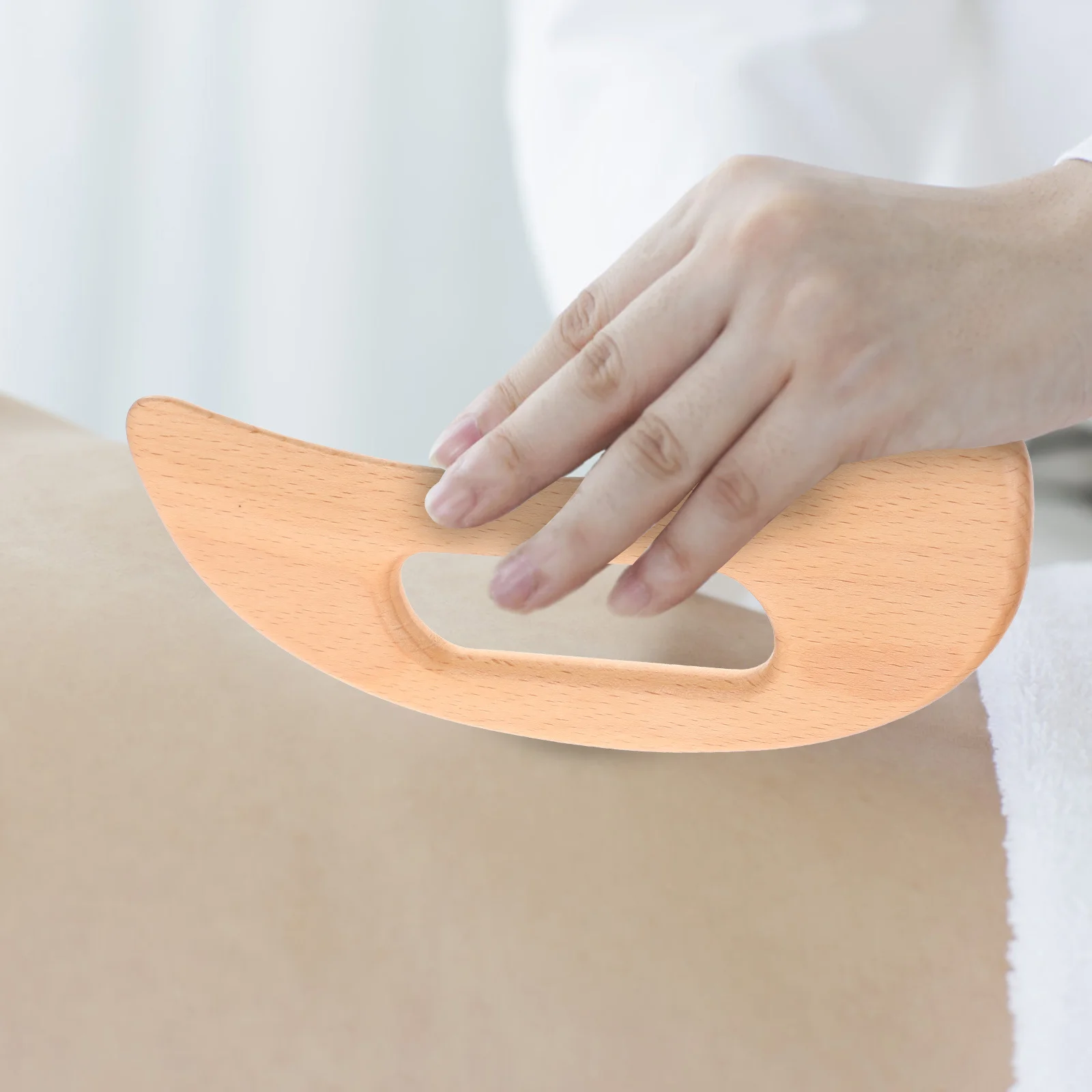 

Wooden Guasha Scraper Moon-Shaped Multi-Use Massage Board Face Neck Body Lymphatic Massager Muscle Soreness Relief Recovery Tool
