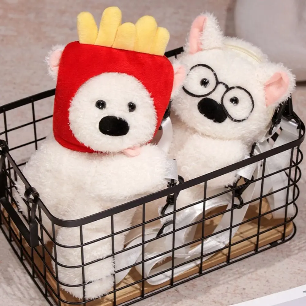 

Сумка для хранения Honeybee Puppy, плюшевый рюкзак, очки, полипропилен, хлопок, плюшевая сумка для щенков, пушистая мягкая мультяшная периферийная сумка, детский рюкзак