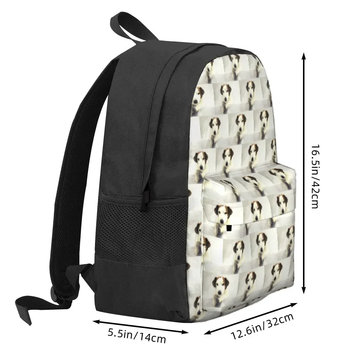 Dog Jack Russell Terrier Photo Backpack Daypack Large Capacity Kids BookBag School Bag Shoulder Bags for Men Women