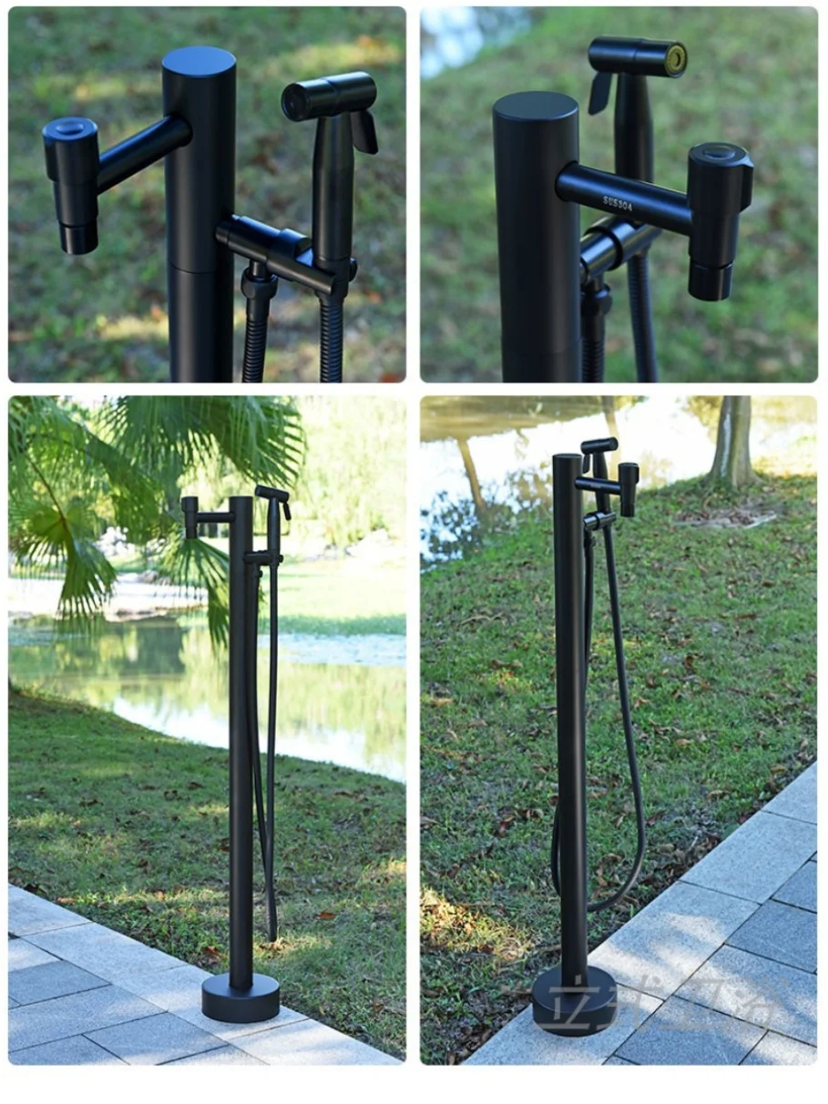 Stainless steel outdoor column faucet, anti freezing and anti cracking explosion-proof garden 304 floor water hydrant