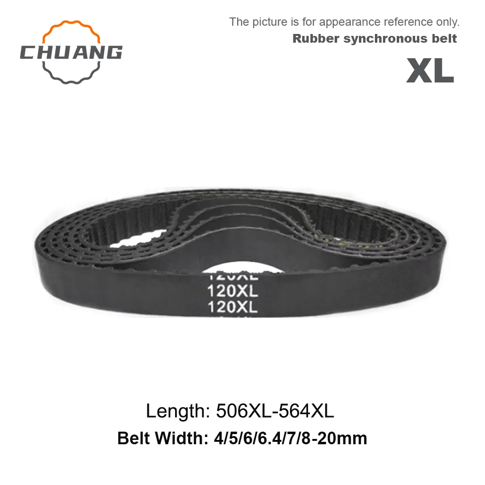 XL Timing belt Length 506XL~564XL Width 4/5/6/6.4/7/8/9/10/12/12.7/15/18/19/20mm XL Closed loop rubber band