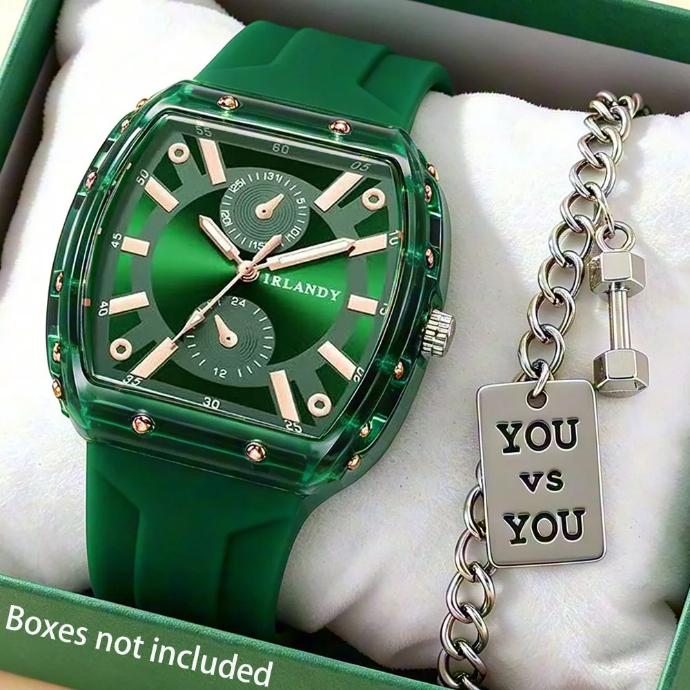 2PCS Men's Fashion Sports Watch Set, Luxury Daily Match Gift Giving, Party, Street, Christmas, Father's Day, Christmas Gifts