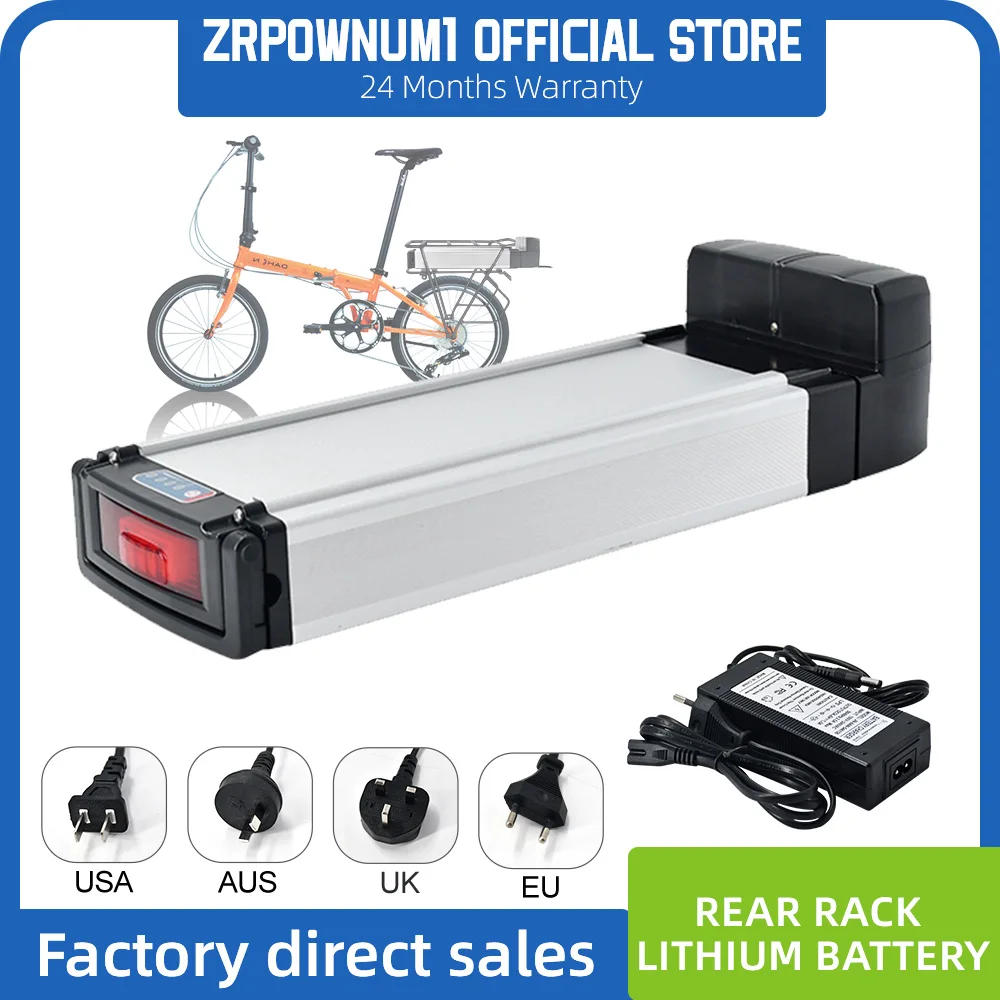 

36V 48V Rear Rack Battery 10.4Ah 11.6Ah 13Ah 14.5A for BaFang BBS01B 250W-750W Electric Cruiser Bicycle electric scooter