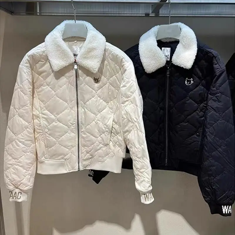 

Women's Golf Apparel Fall/Winter New Arrival Fleece-Lined Collar Detachable Insulated Quilted Jacket