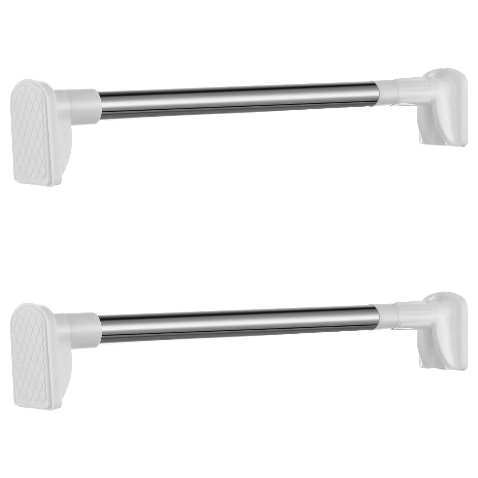 

2Pcs Clothes Hanging Rod Stainless Steel Heavy Duty Closet Extender Rod Adjustable Fit No Drill Installation for Laundry and