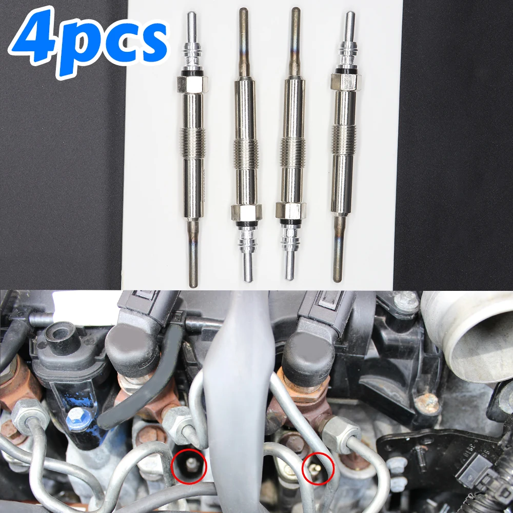 

4pc for Nissan Qashqai J10 NJ10 2010-2013 J11 4.4V Diesel Heater Nickel Plating Glow Plug Accessories Part Repair Kit 1106500Q0E