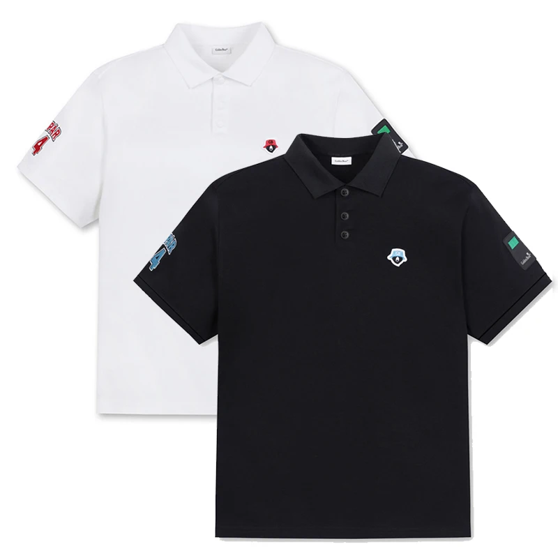 golden-bear-golf-clothing-men's-women's-short-sleeve-shirt-breathable-summer-t-shirt-embroidered-printed-turn-down-collar