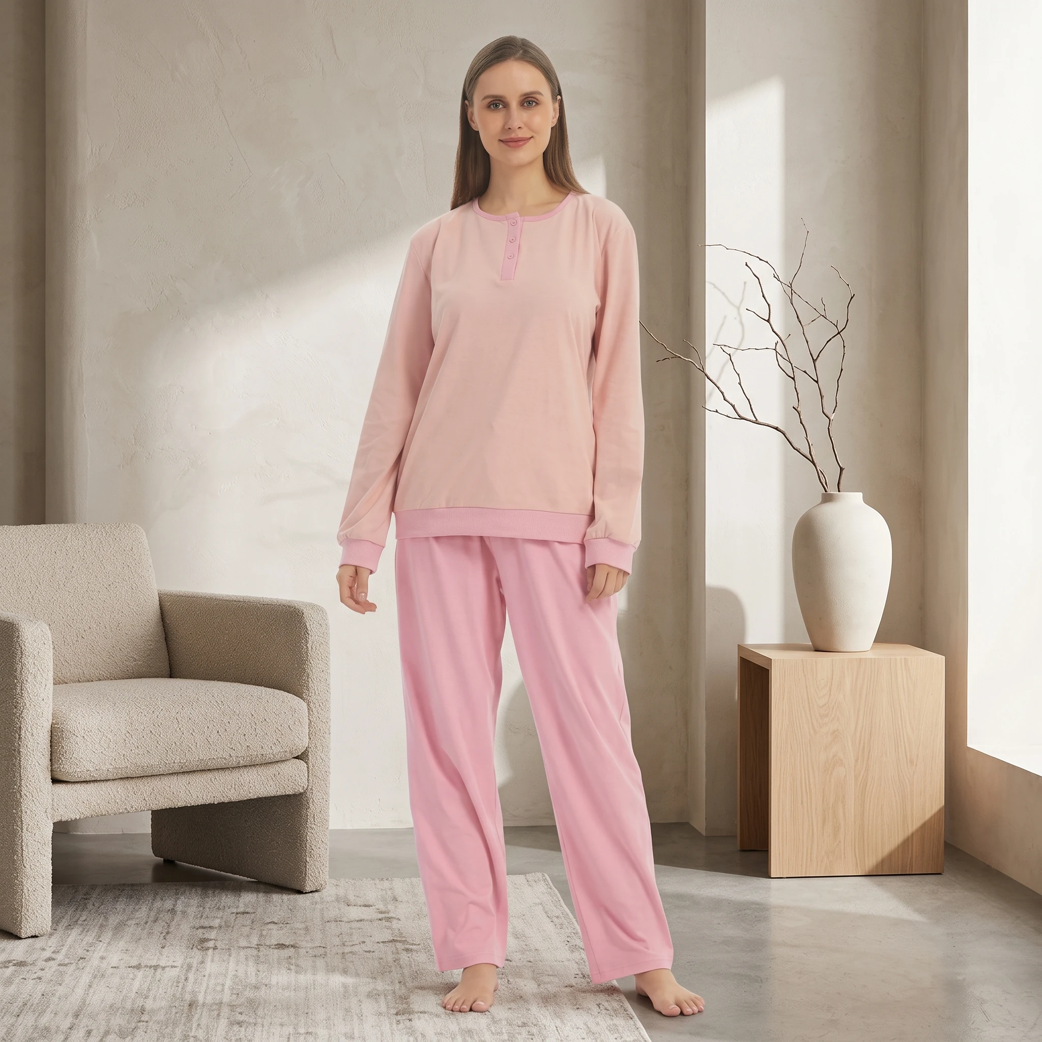 Women Fleece Pajama Sets Ultra Soft Comfortable Pjs Sets for Women Stripes Pajams Sets for Winter Keep Warm Skin-friendly