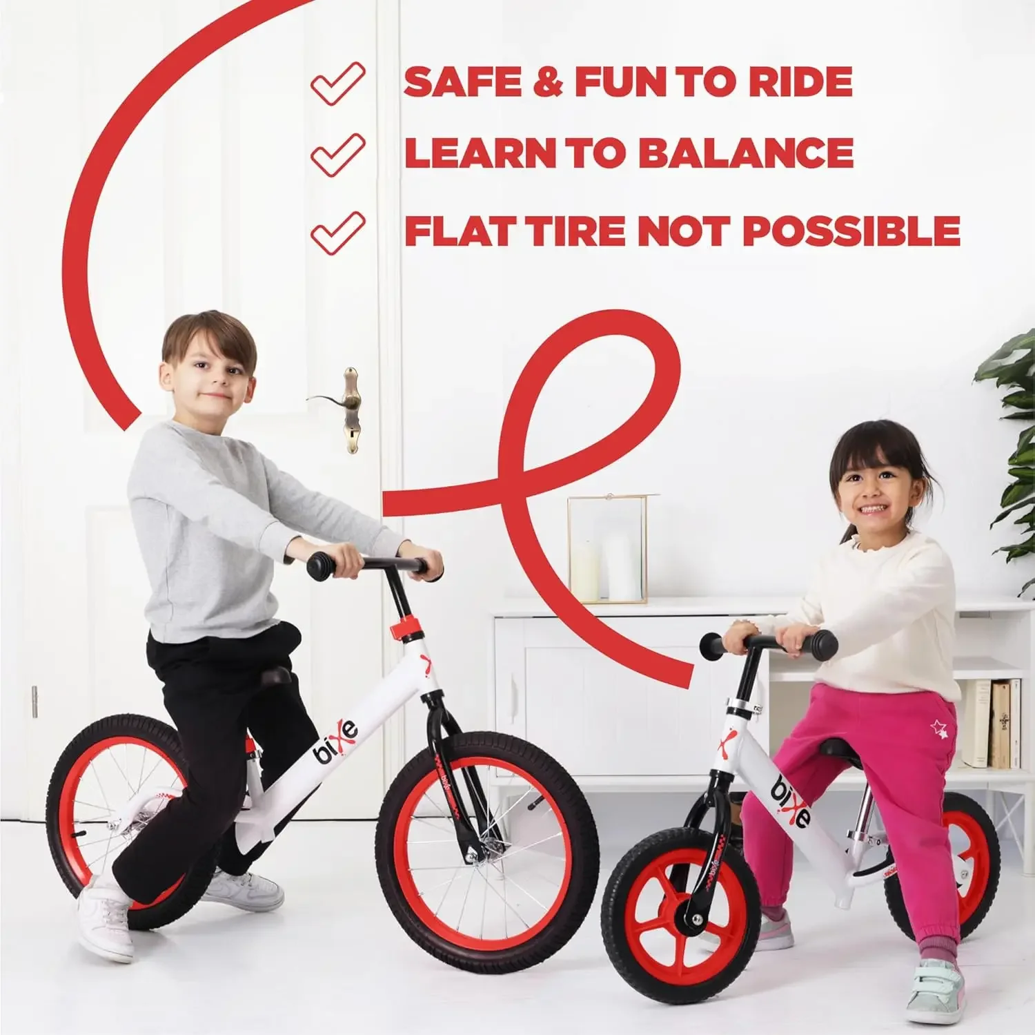 12-Zoll-Trainingsfahrräder für Kinder und Kleinkinder, Kinder-Laufrad für Kinder im Alter von 3–5 Jahren, kein Pedal-Schubfahrrad für Jungen oder Mädchen – Rot