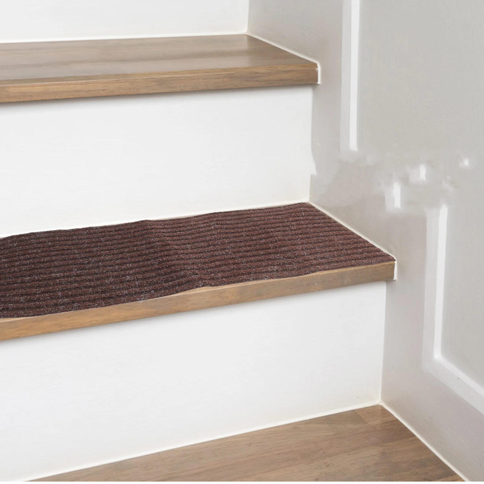 

Double Stripe Anti Slip Stair Treads Peel Stick Step Mats Polyester Runner Carpet For Stairs Reusable Stair Rugs Non Slippery